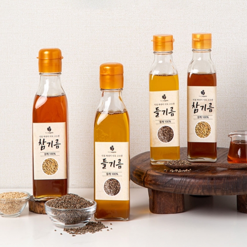 국산 오복 참기름, 들기름 180ml, 300ml